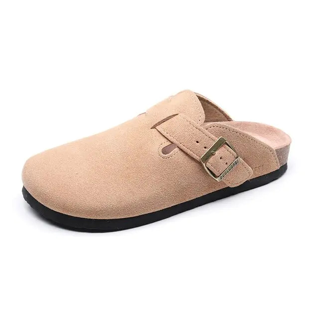 SoftSteps™ - Summer Suede Cork Clogs with Adjustable Buckle